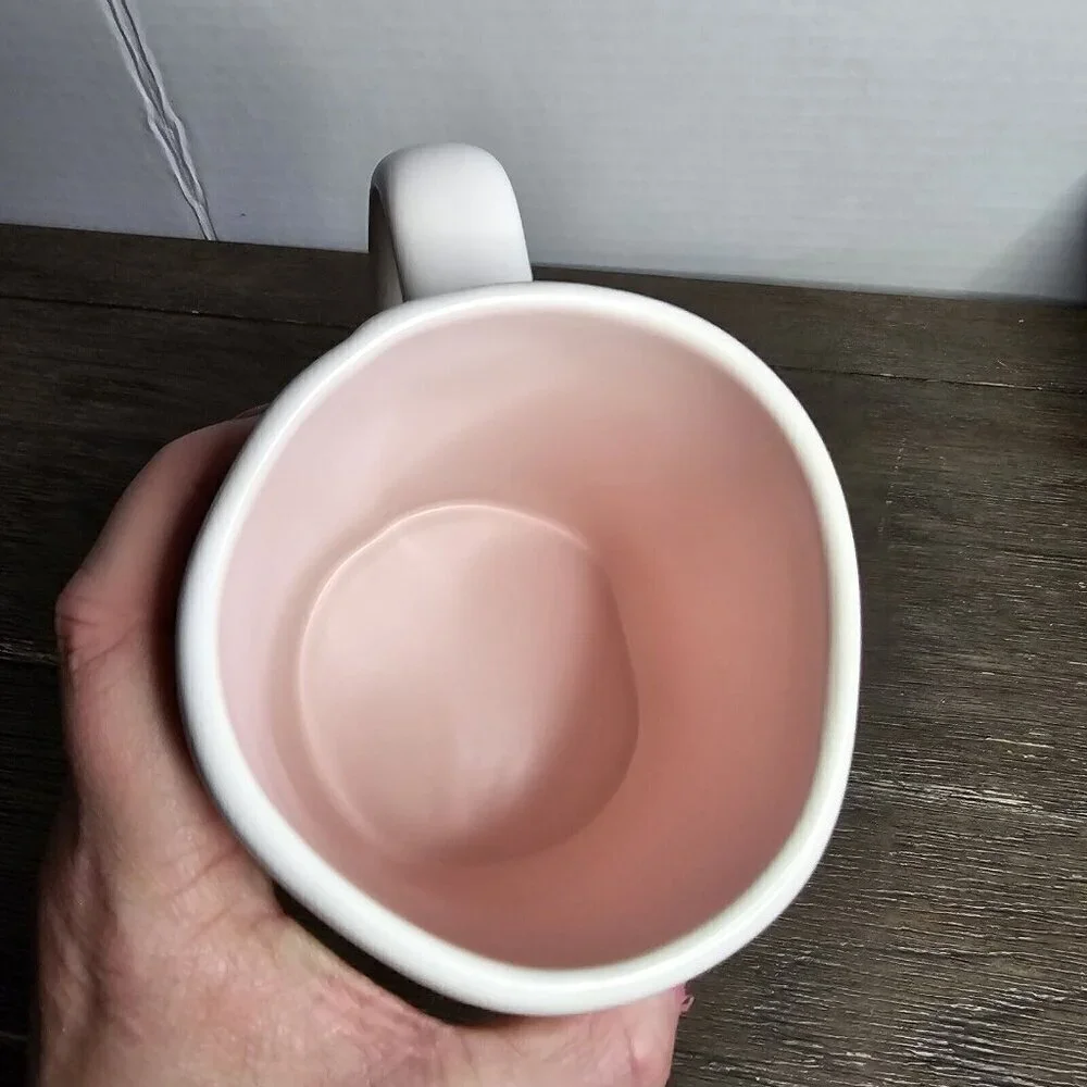 NWT Rae Dunn Artisan Boom Chicka Boom Easter Spring Mug 2021 Pink Interior
